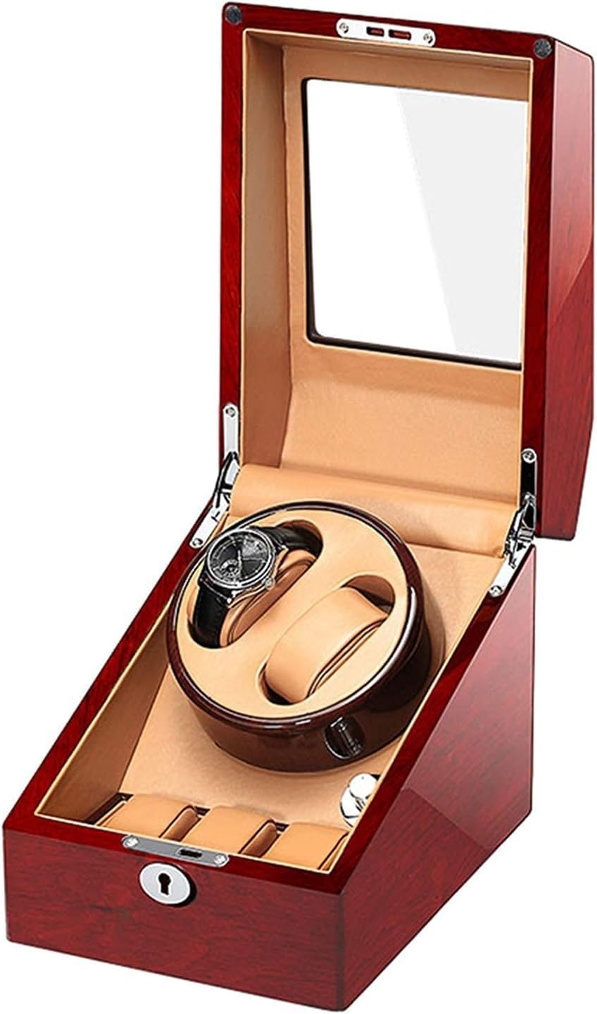 FENOKD Watches and Jewelry Automatic Watch Winder 2+3 Watch Winder Box with Quiet Motor Dual Power Supply 4 Rotation Mode Piano