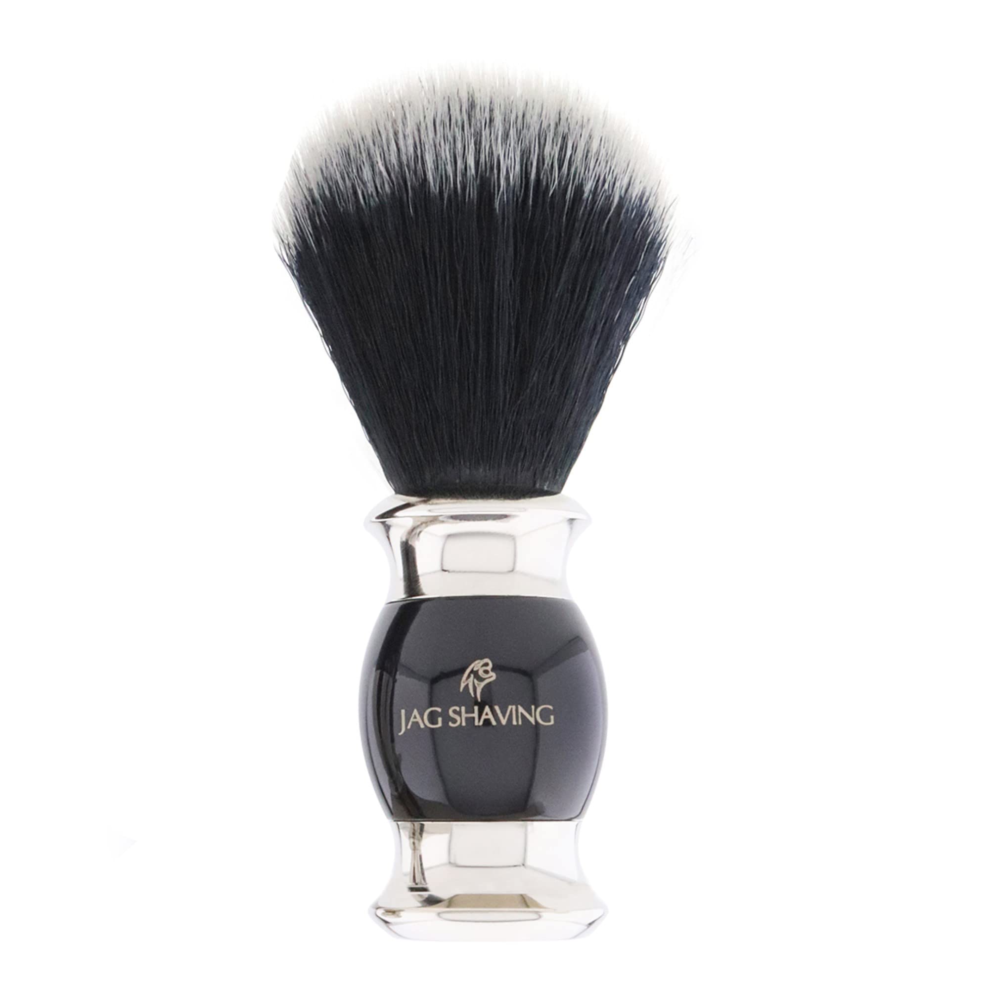 Jag Shaving Rasierset - 4-teiliges Rasierset - JAG's LEE Range - Schwarz Synthetikshaar Rasierpinsel - 5 Kante Rasierklingen Rasierhobel - Rasierschale - Rasierständer - Schwarz Geschenkset