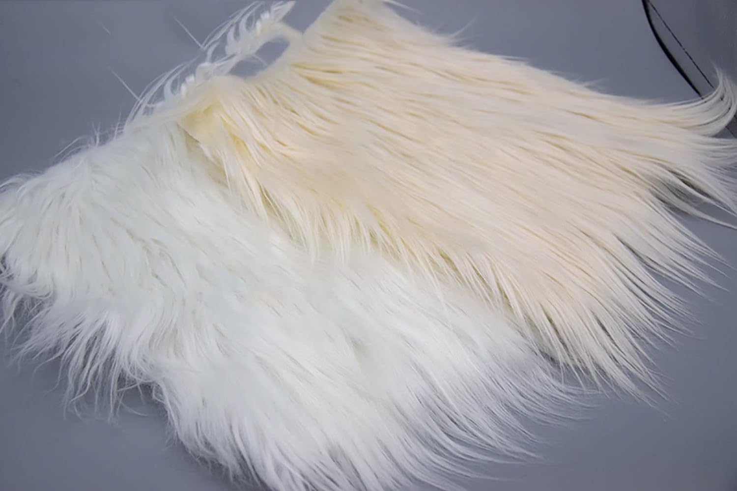 Tkanina ze sztucznego futra, Tkanina ze sztucznego futra, biała, 25x45 cm, do majsterkowania(White)