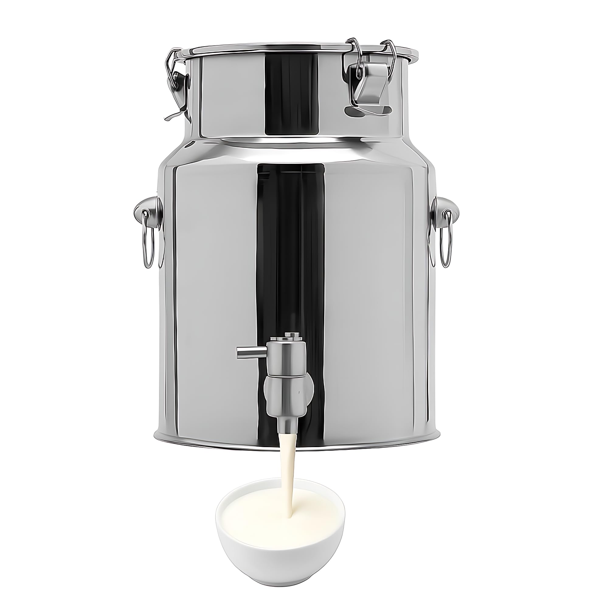 AYCDL Pail Milk Can Bucket,Milk with Spigot, 304 Stainless Steel Dispenser Container Pail, 9Gal Water Jug 35L Hanging Lid Bucket Drink Beverage for Oil Tea,10L/2.64Gal
