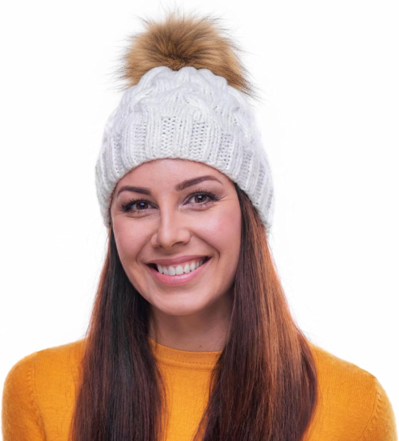 Boao 8 Pcs Faux Fur Pompoms for Hats with Removable Press Button Faux Fur Fluffy Pompom Balls Knit Hats Clothing Accessories for Bobble Hat Knitting Shoes Scarves Bag(1 Color) - Image 7