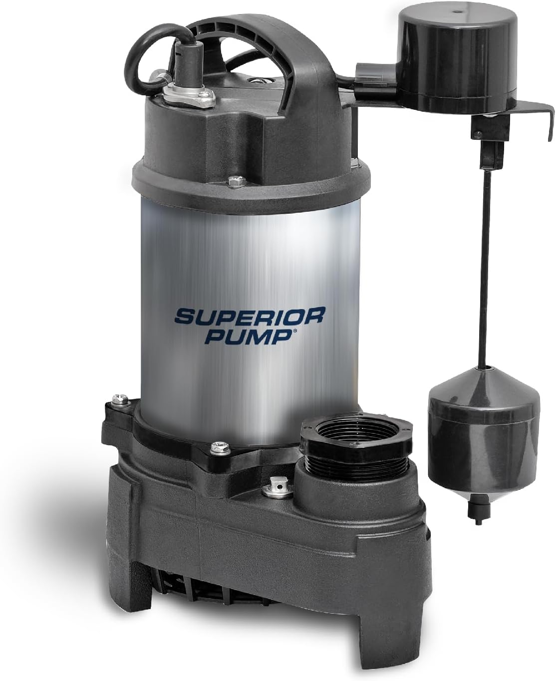 Superior Pump 92571 1/2 Hp Cast Iron Drain Pump with Side Discharge Tether Float Switch