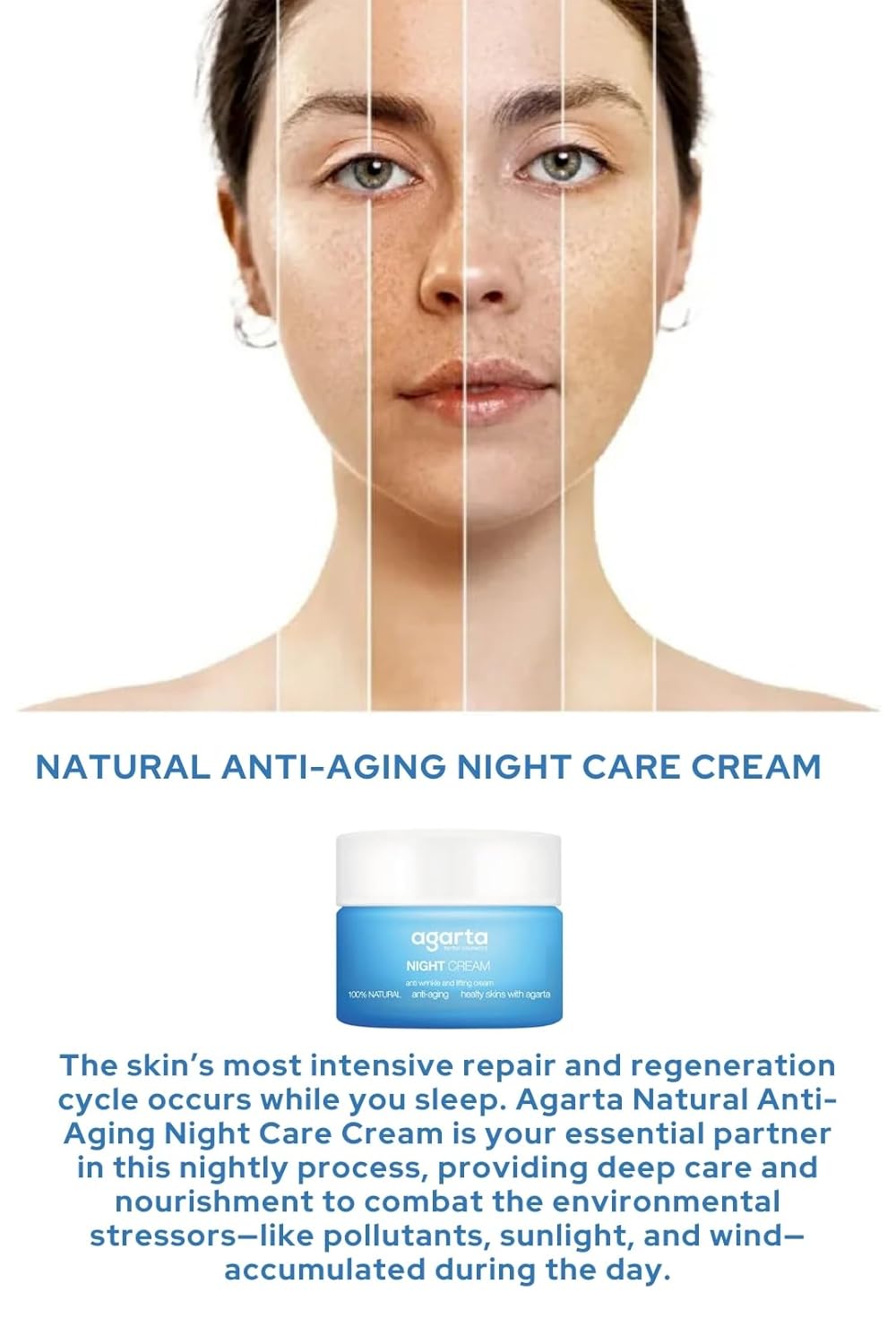 Night Face Cream – Overnight Hydrating & Smoothing Moisturizer for Soft, Radiant-Looking Skin, Botanical Night Skincare, Vegan Formula – 1.7 fl oz - Image 7