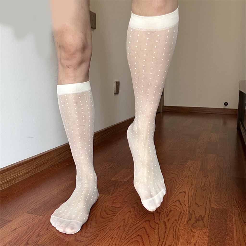 Mens Sheer Business Dress Socks Long Over the Calf Dress or Work Socks Nylon Dress Socks Knee Highs Dress Socks