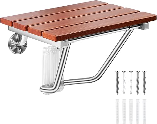 Geetery Banco de ducha plegable de carga de 350 libras, silla de ducha plegable montada en la pared, asiento de ducha plegable de seguridad, silla