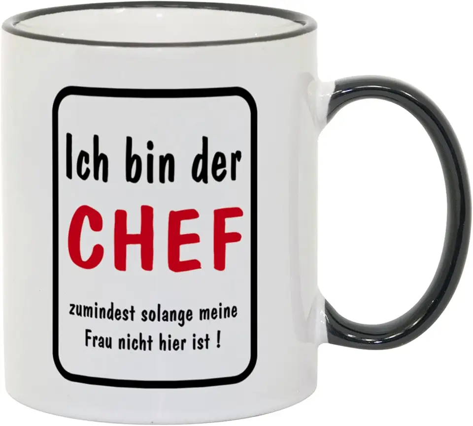 Rolig mugg med motto på tyska