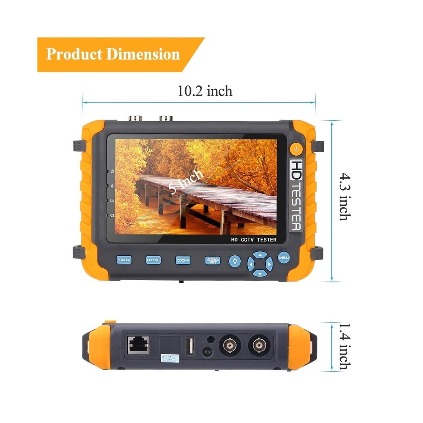 Tester CCTV, IV8W Przenośny tester CCTV 8MP | Z AHD/CVI/TVI Mini Monitor Kamery Tester VGA Wejście Wideo Tester Kamery Bezpieczeństwa do testowania kamer CCTV i IP.