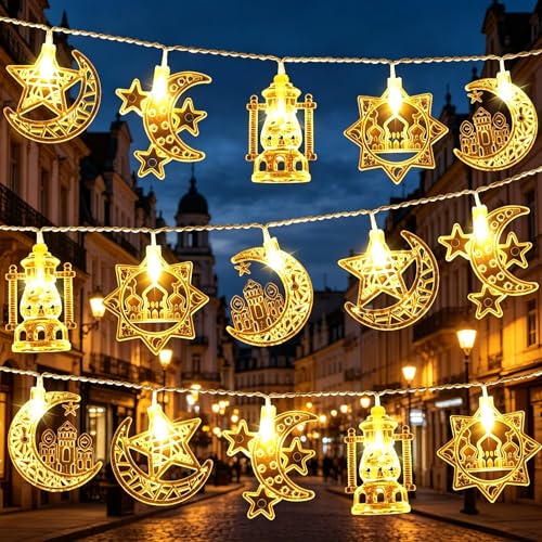 Image of 40 LED Star String Lights Battery Operated 20FT Star Mini Star Fairy Lights for Patio Garden,Wedding, Party, Home Decoration (Five-Combination)