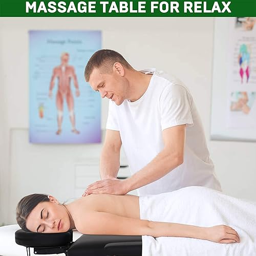 Miniatura 2 de Dkeli Mesa de masaje, cama de spa portátil plegable de 73 pulgadas de largo, 28 pulgadas de ancho, cama de masaje de 2 pliegues con funda de