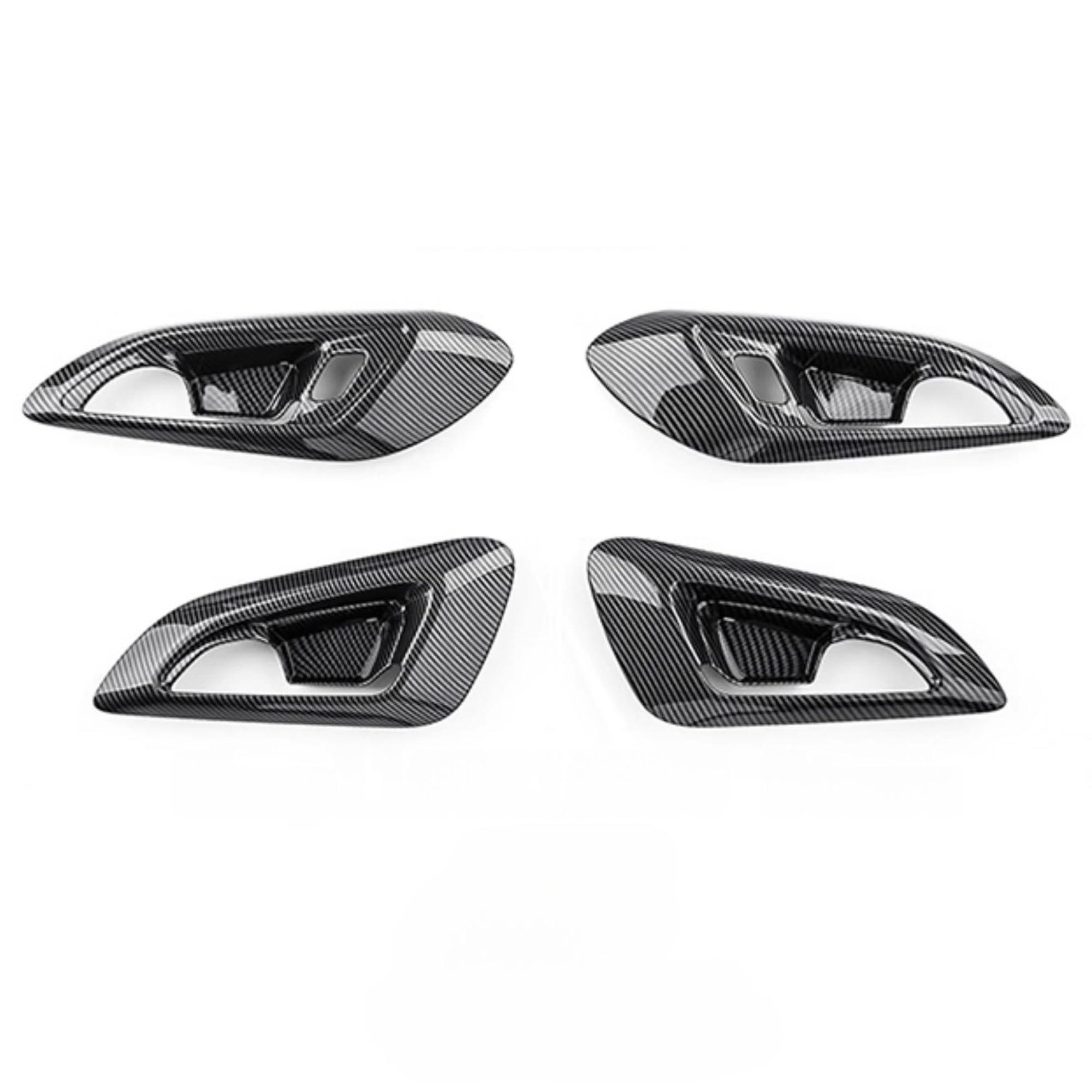 BQWYEDPL Fit for Chevrolet Fit for Trax 2024-25 4pcs Inner Door Panel Stripe Bowl Handle Cover Trim Interior Replacement LHD Car Door Latch Handle(Carbon Door Bowl)