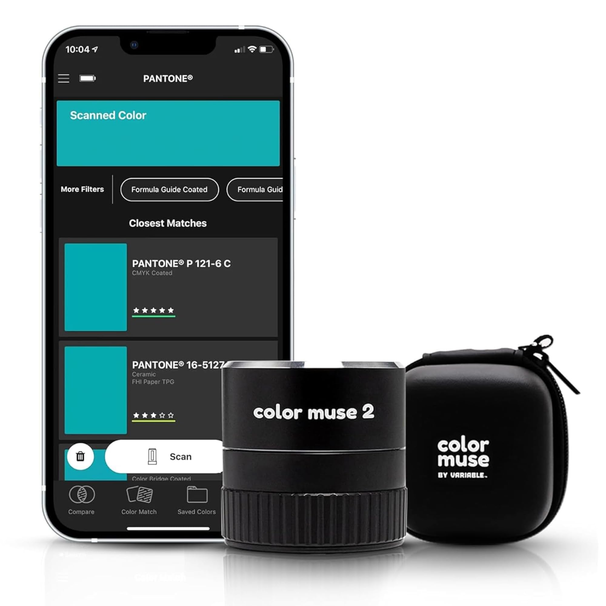 Color Muse 2 Colorimeter Paint Color Matching Tool with Protective Case, Color Sensor, Color Reader for Paint Matching and Digital Color Values, Color Scanner for Painters & Designers
