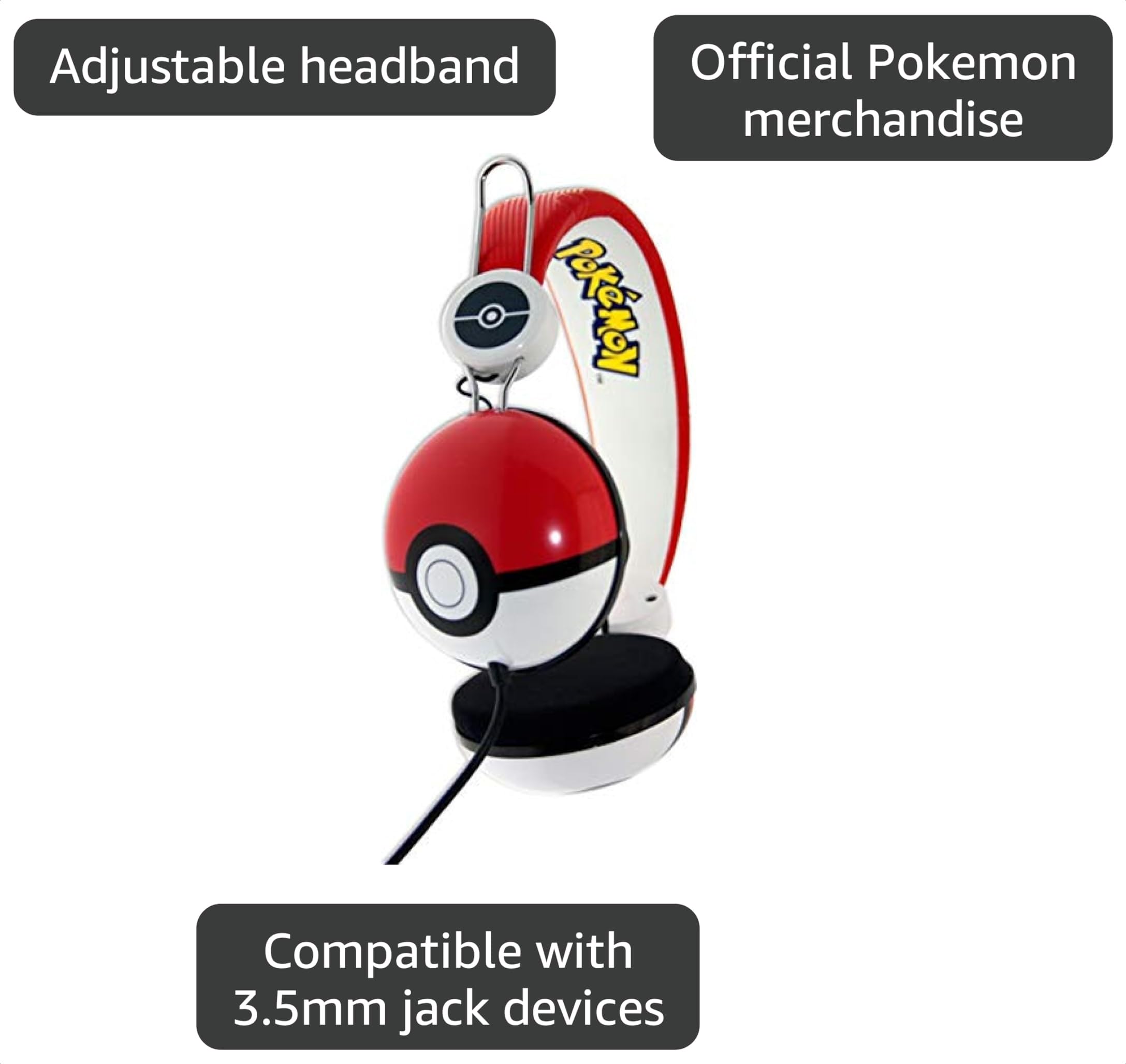 Amazon.com: OTL Technologies Pokemon Poke Ball Wired Headphones