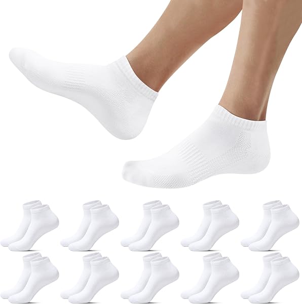 Des chaussettes basses Falechay, un lot de 10 paires pour un usage sportif et quotidien.