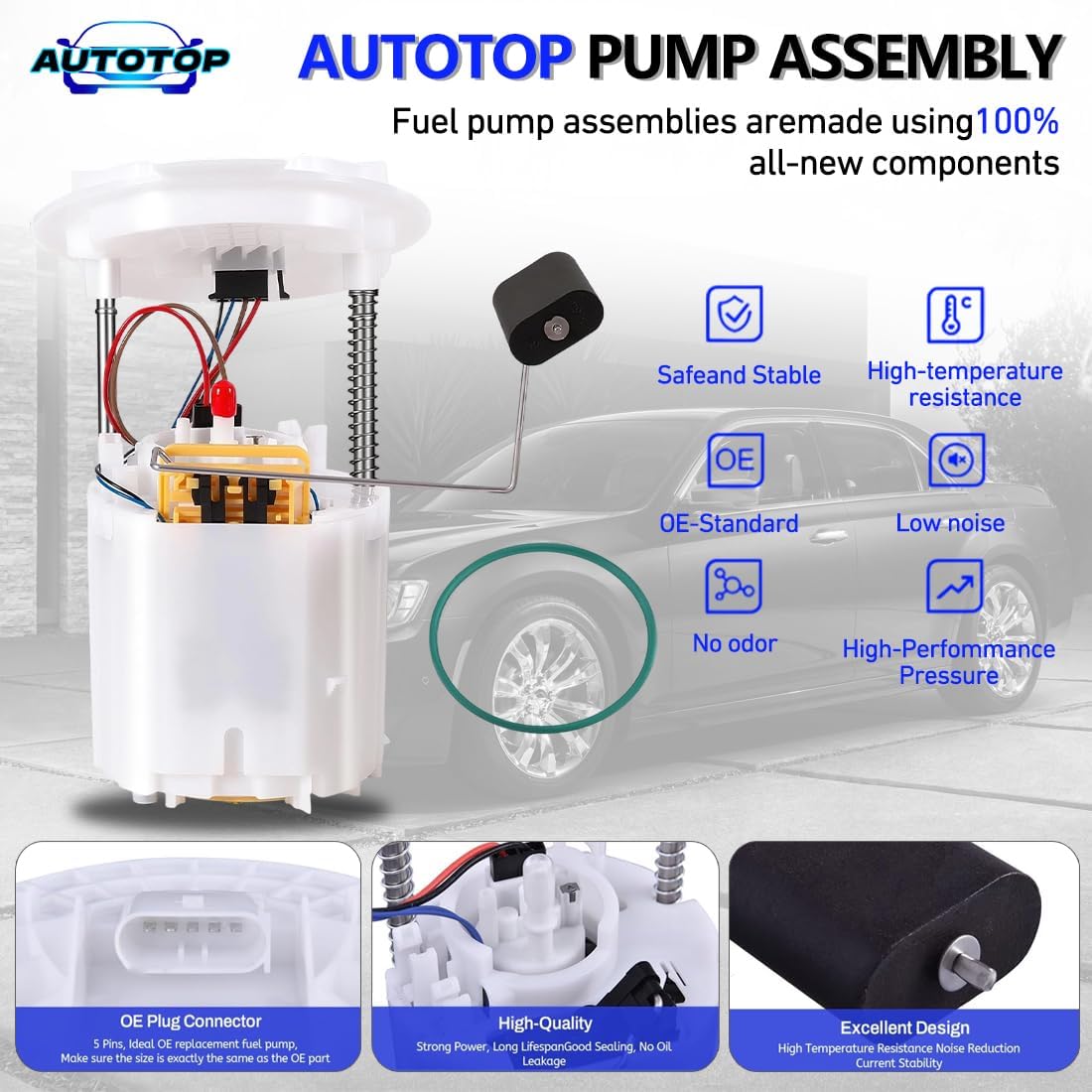 Electric Fuel Pump Module Assembly E3768M P76297M | Compatible with 2009-2014 Cadillac Escalade V8-6.2L, 2008-2014 Chevrolet Tahoe, GMC Yukon | Direct Replacement Fuel Pump & Sending Unit - Image 3