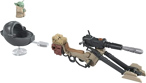 Miniatura 4 de Collect Star Wars Mission Fleet - The Mandalorian and The Child- Bicicleta Speeder y figuras de 2 x 2.5 pulgadas. ¡Protege al niño!