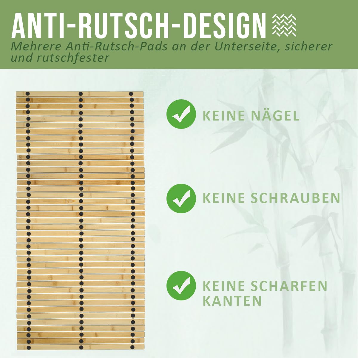 Badematte Holz Sauna Bodenrost Rollrost Fussmatte aus Bambus 100 x 50 cm, Sauna Türmatte Rollrost Fußmatte, Sauna bodenmatte/badvorleger Holz (100 x 50, Bambusholz, 1, 100 x 50)