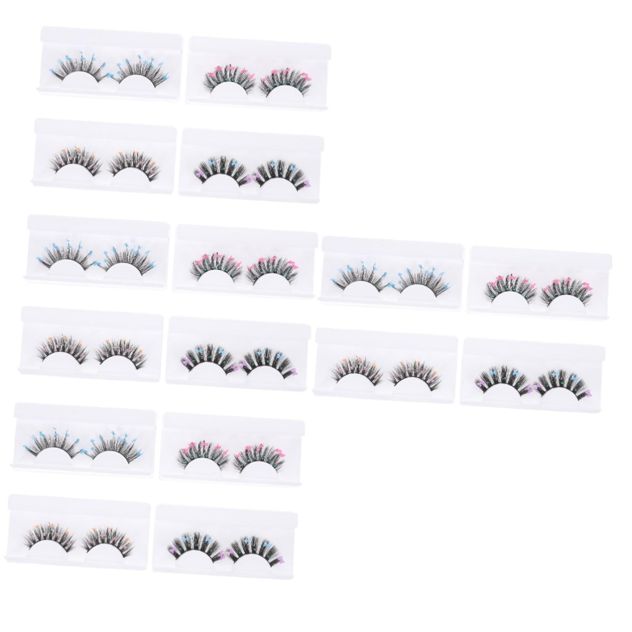 minkissy 16 Paare Pailletten falsche Wimpern natürliche falsche wimpern natürlich falsch Glitzerwimpern falsche Wimpern mit Pailletten Blitz verlängern chemische Faser