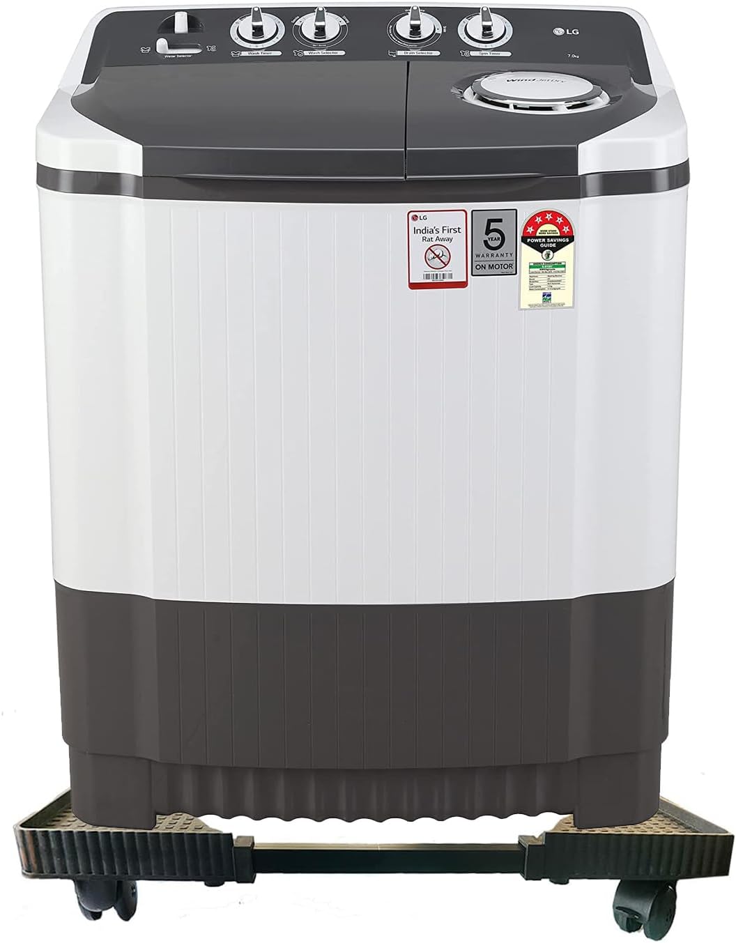 Premium Heavy Duty Metal Semi Automatic Washing Machine Stand | Semi Automatic Adjustable Trolley | Load Carrying Capacity Upto 150Kgs. (Min:18X25", Max:25X35")