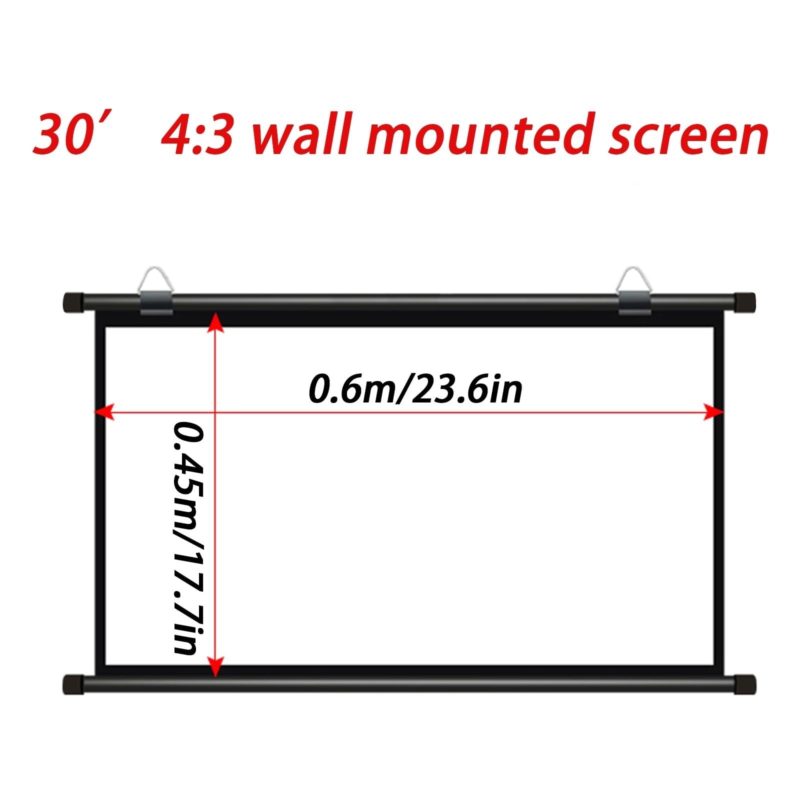 Ekran Projekcyjny Hd Manual, Ekran Projekcyjny Do Kina Domowego, Montowany Na Ścianie, Sufitowy, Rozkładany, Ekran Projekcyjny, Ekrany Projekcyjne Manual, 30", 40", 50", 60", 72"-4:03-30