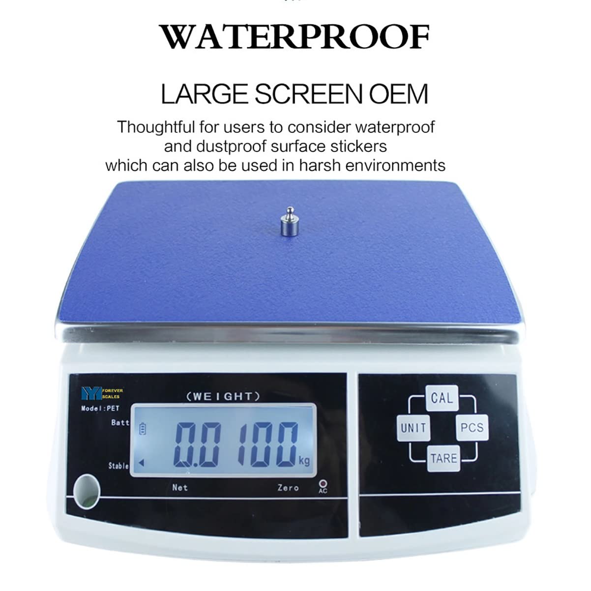 Cyfrowa waga z wyświetlaczem LCD, 30 kg/1 g, bardzo precyzyjna, profesjonalna waga komercyjna, funkcja PCS/tara do produktów spożywczych, mięsa, warzyw (rozmiar: 30 kg/1 g)