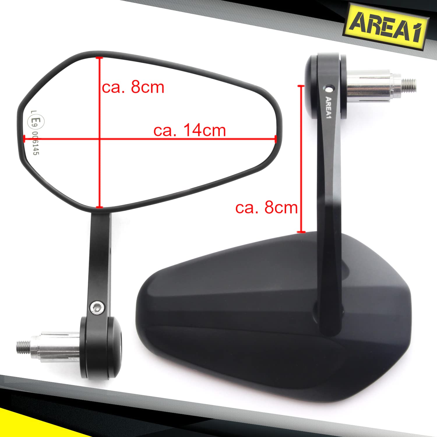 Area1 Specchietti Retrovisori Moto CNC Per Manubrio – Compatibili GSX-S 750, Inazuma – Set DX/SX Con Omologazione E