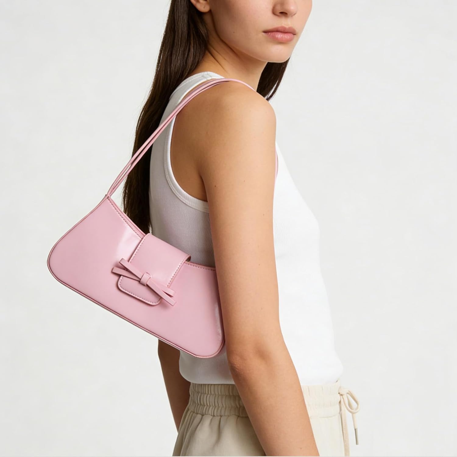 Shoulder Bags for Women Coquette Bow Purse Y2k Bag Small Cute Purses Mini Hobo Handbag Faux Leather Shoulder Purse - Image 4