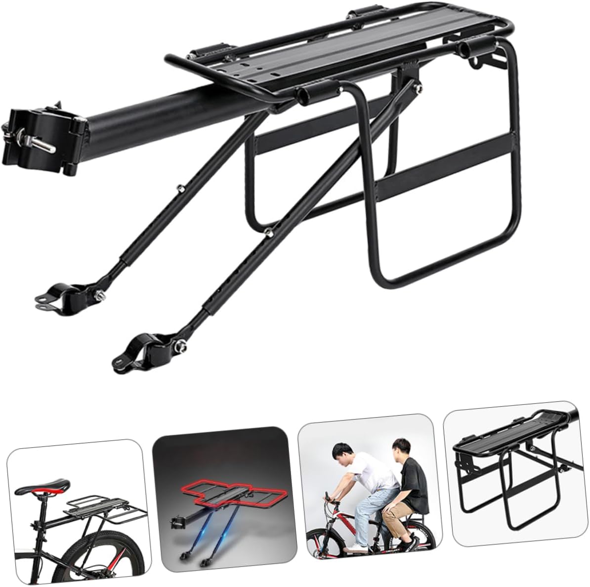 VICASKY 1pc Bike Cargo Rack Rear Rack for Load-Bearing Capacity for Folding and Disc Brake
