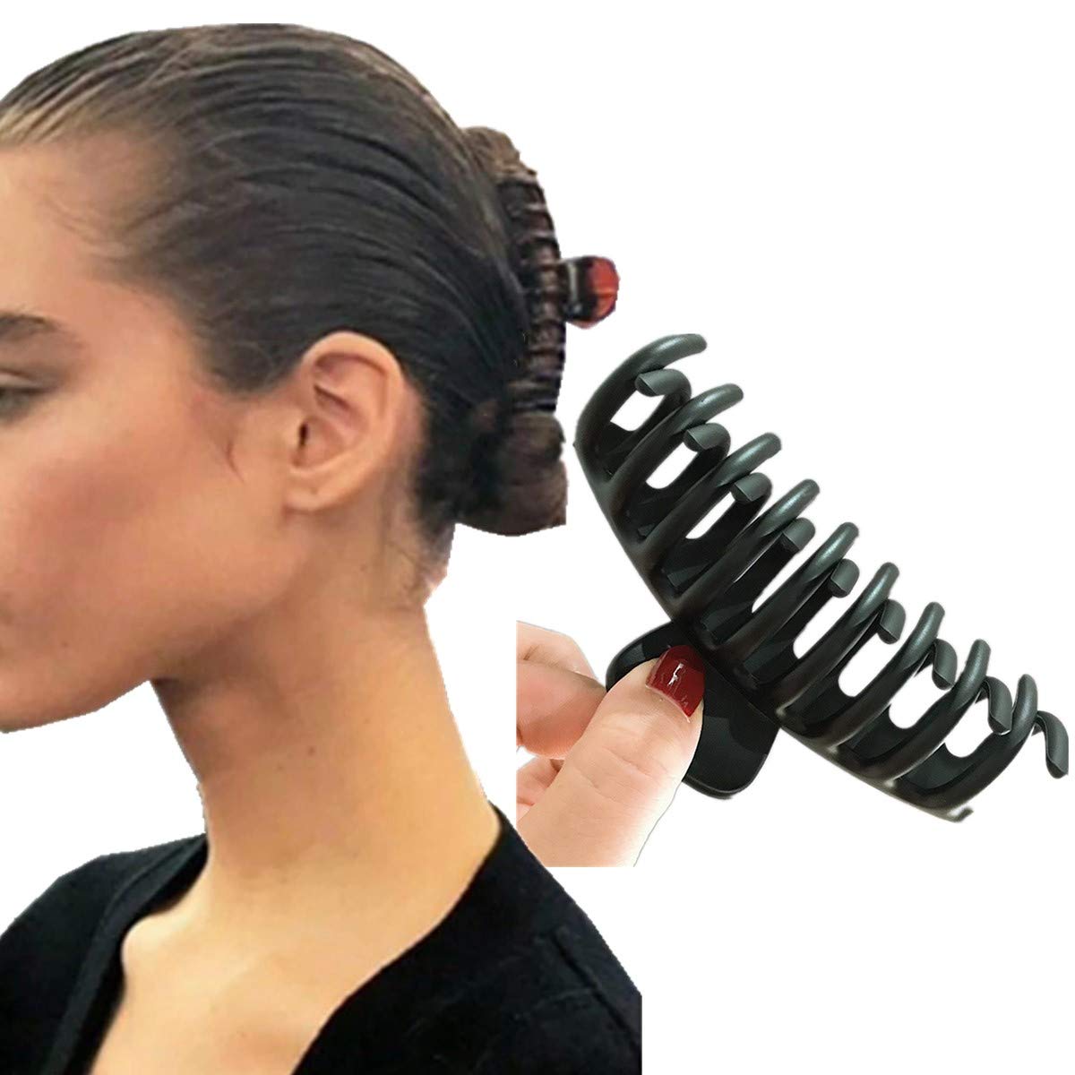 1PC Solid Color Claw Clip Large Barrette Crab Hair Claws Bath Clip Ponytail Clip For Women Girls Hair Accessories Gift (Q)