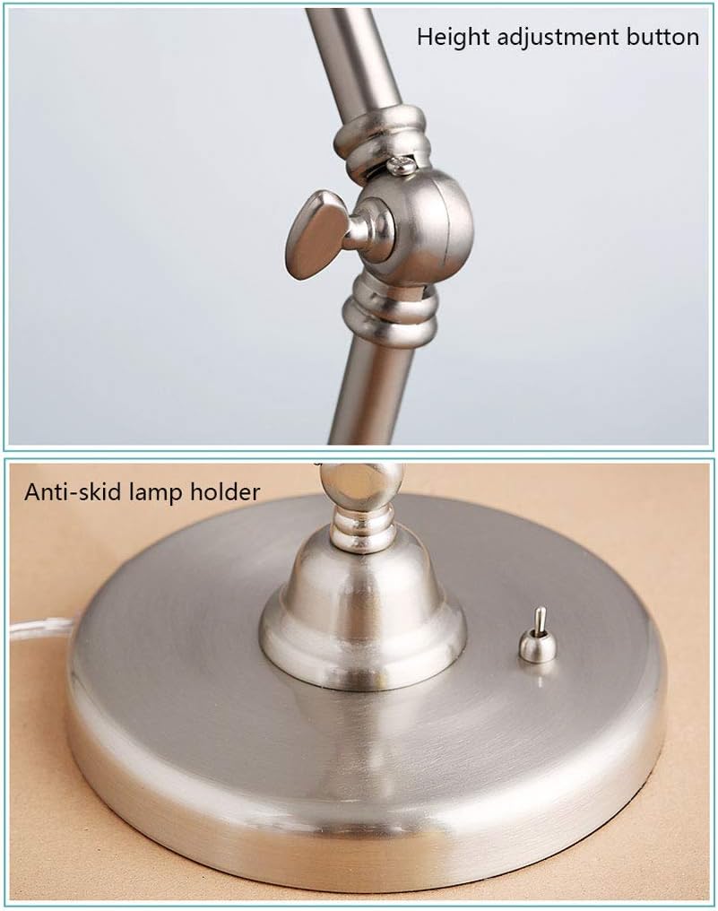 Table Lamp Foldable Eye Protection LED Retro Warm Light Home Office 19×47 Gold Adjustable(Warm Light)