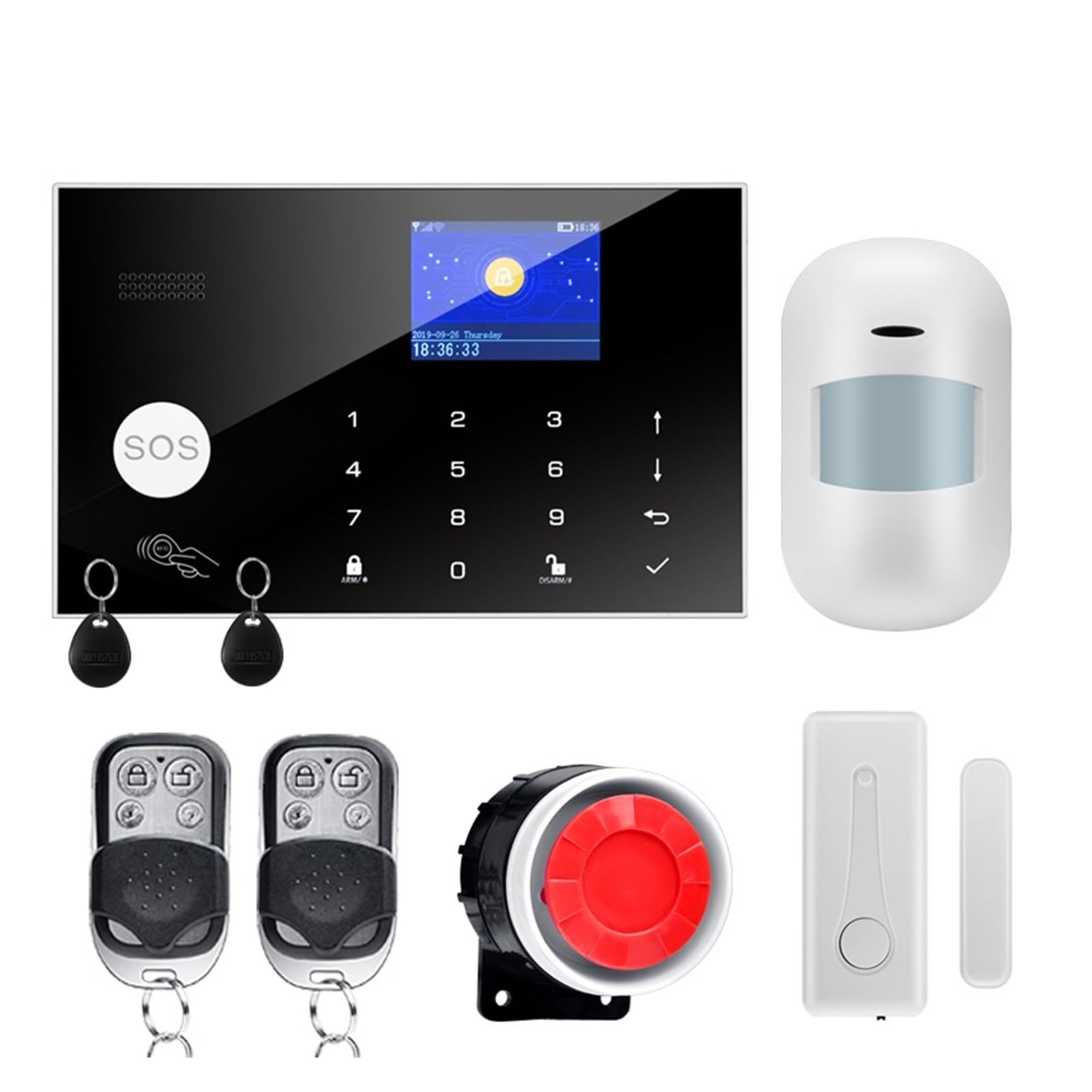 CUDTAPI GSM Alarm System 433MHz Home Wireless Burglar Security Tuya APP Compatible(W7B11)