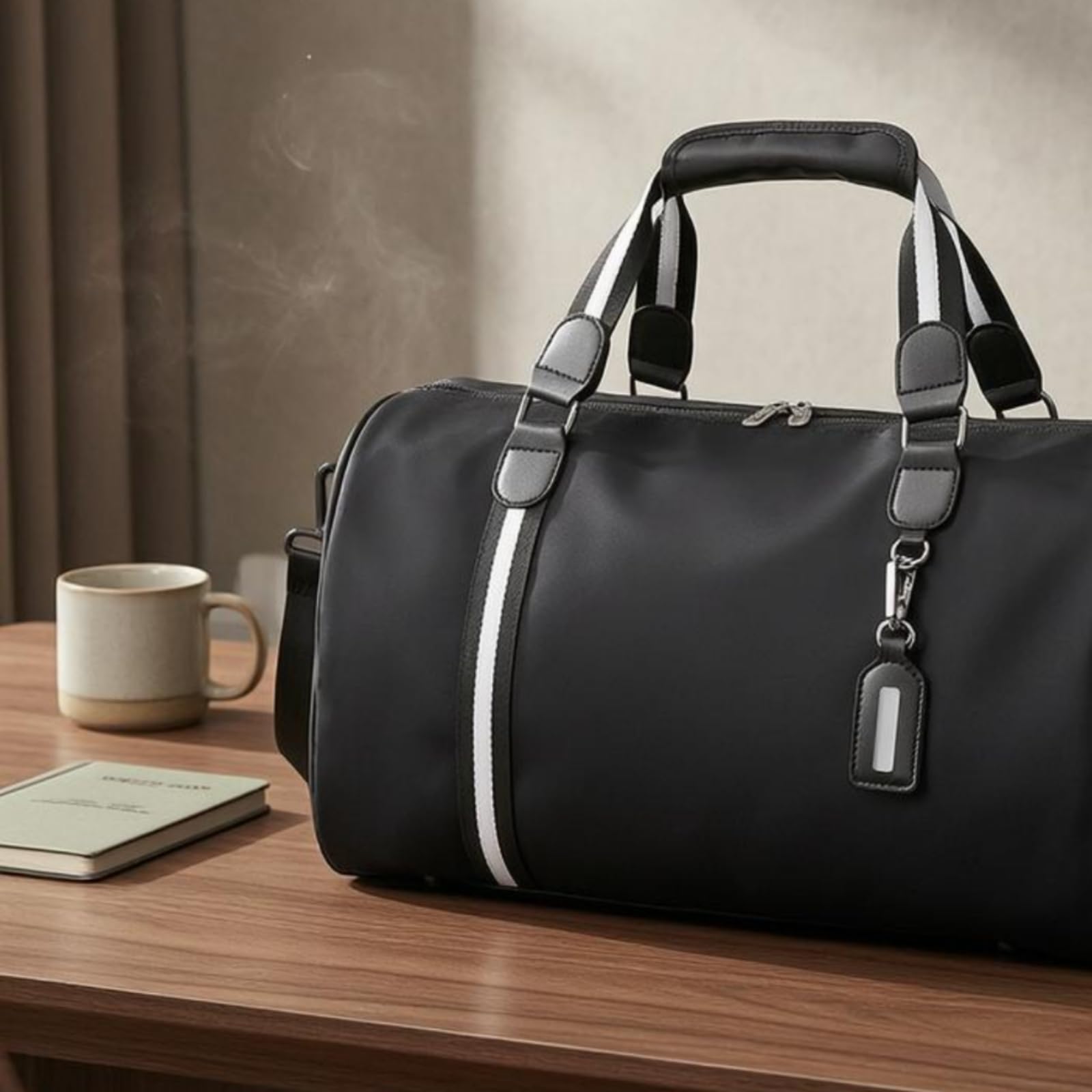 F Fityle Bolsa de Viaje para Hombre Maleta de Mano Bolso Deportivo Equipaje de Nylon con Bandolera Ajustable y Bolsillos con Cremallera Adecuada para Viajes