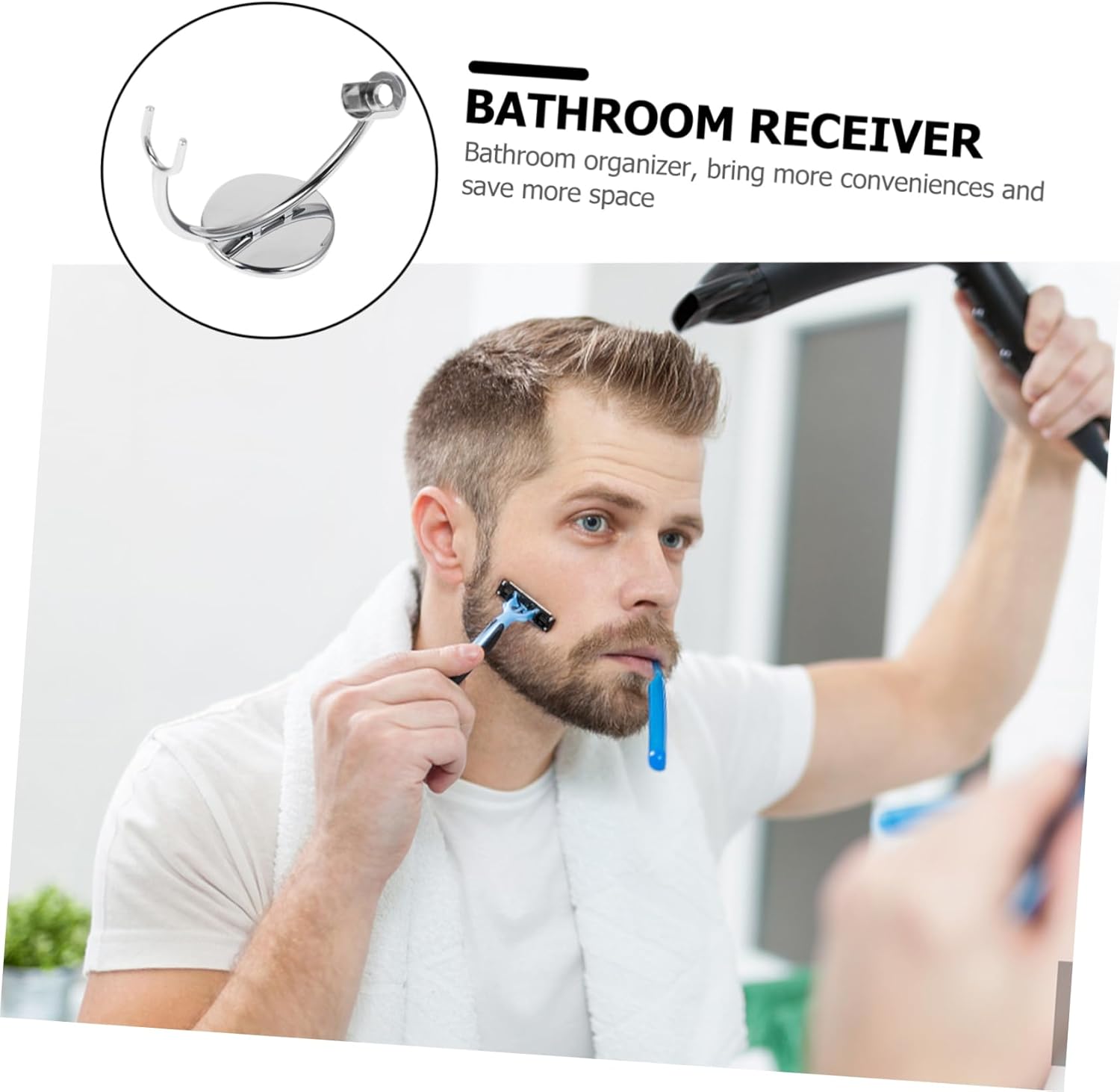 Mikinona 3pcs Stand Practical Bathroom Organizer for Safety and Shaving Tools Daily Shaving Routine and Decor for Men