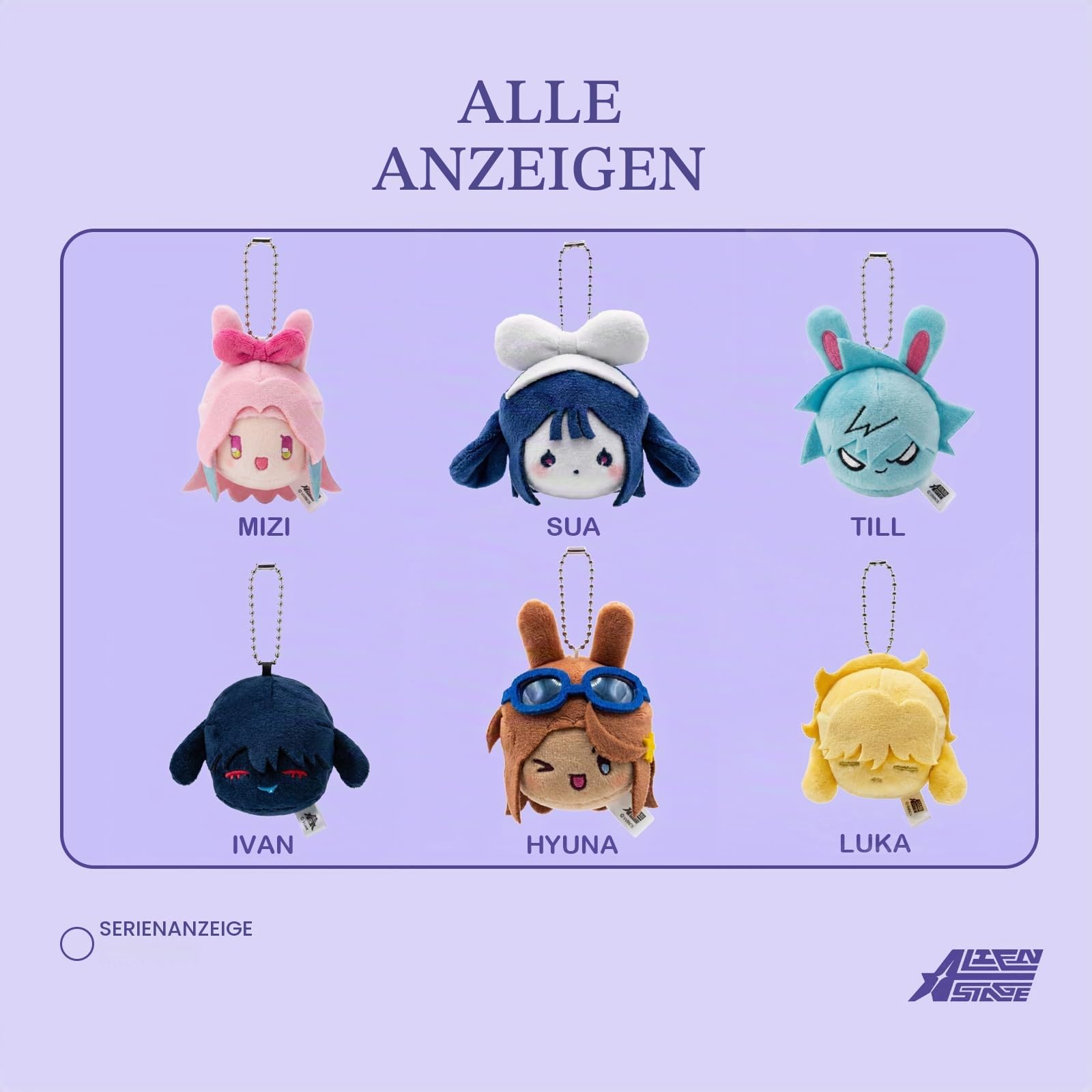 YJacuing Alien Stage Rabbit Series Blind Box Bun Head Plush Keychain, Anime Alnst Officially Licensed Mystery Bag Charm