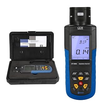 CEM T.ax Included DT-9501 Geiger Counter Nuclear Radiation Detector with Bluetooth Data Recorder 4 Type , , and Rays, Radiation Lab Geiger Counters Up to 4000 Data Storage