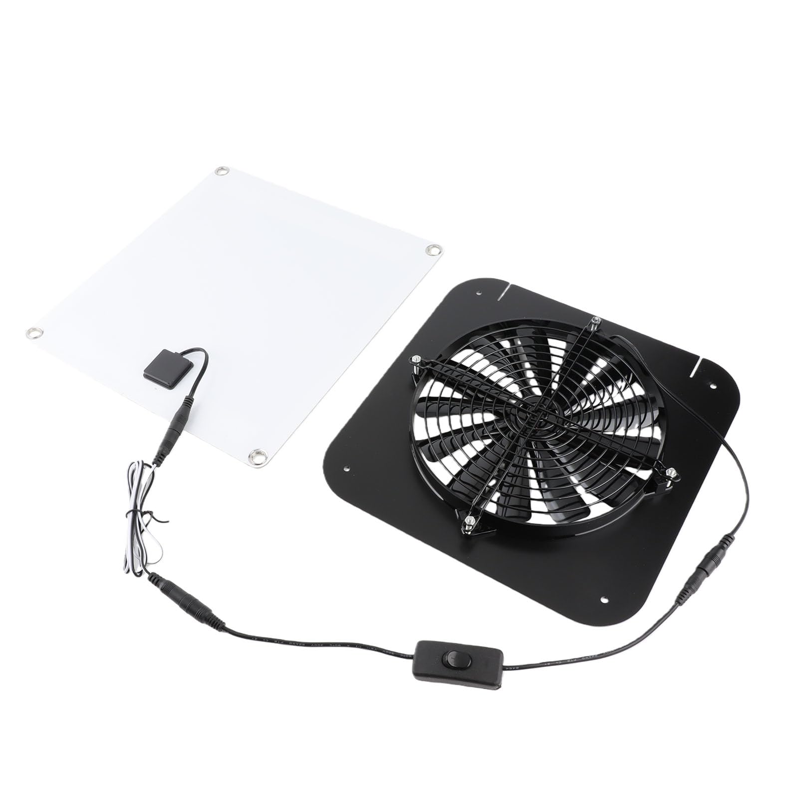 Rengue Ventilatore di Scarico Solare Ventilatore di Ventilazione | Silicone Monocristallino, Cavo di Commutazione, Adatto per Pollaio, Serra, e Soffitta