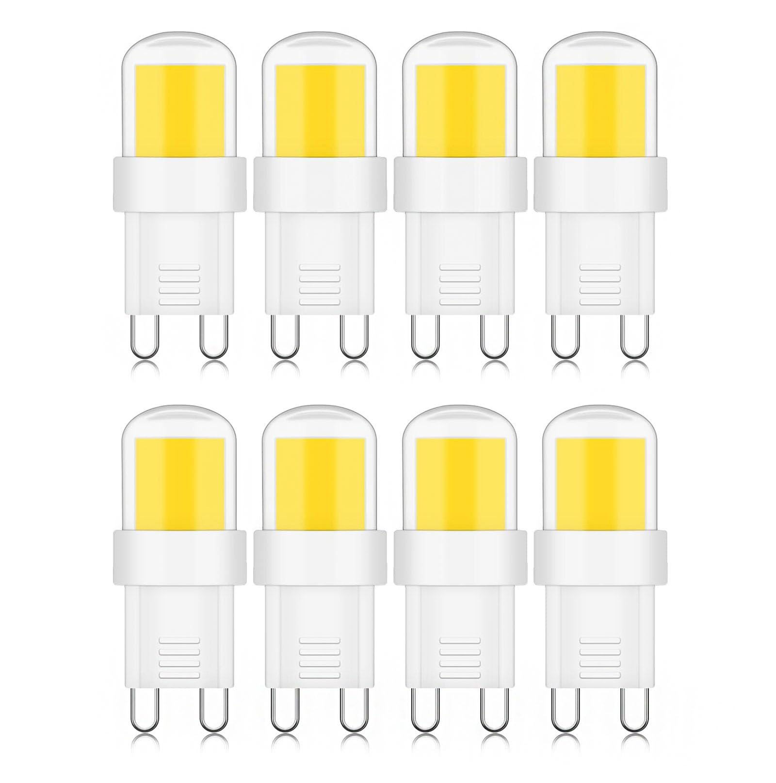 Bombillas LED G9 4W Equivalente 40W Focos Regulable Mini bombilla CRI 80+ 400 lm Ideales para lámparas araña apliques lámparas mesa lámparas dormitorio cocina sala estar(Cool White 6000K,8pack)