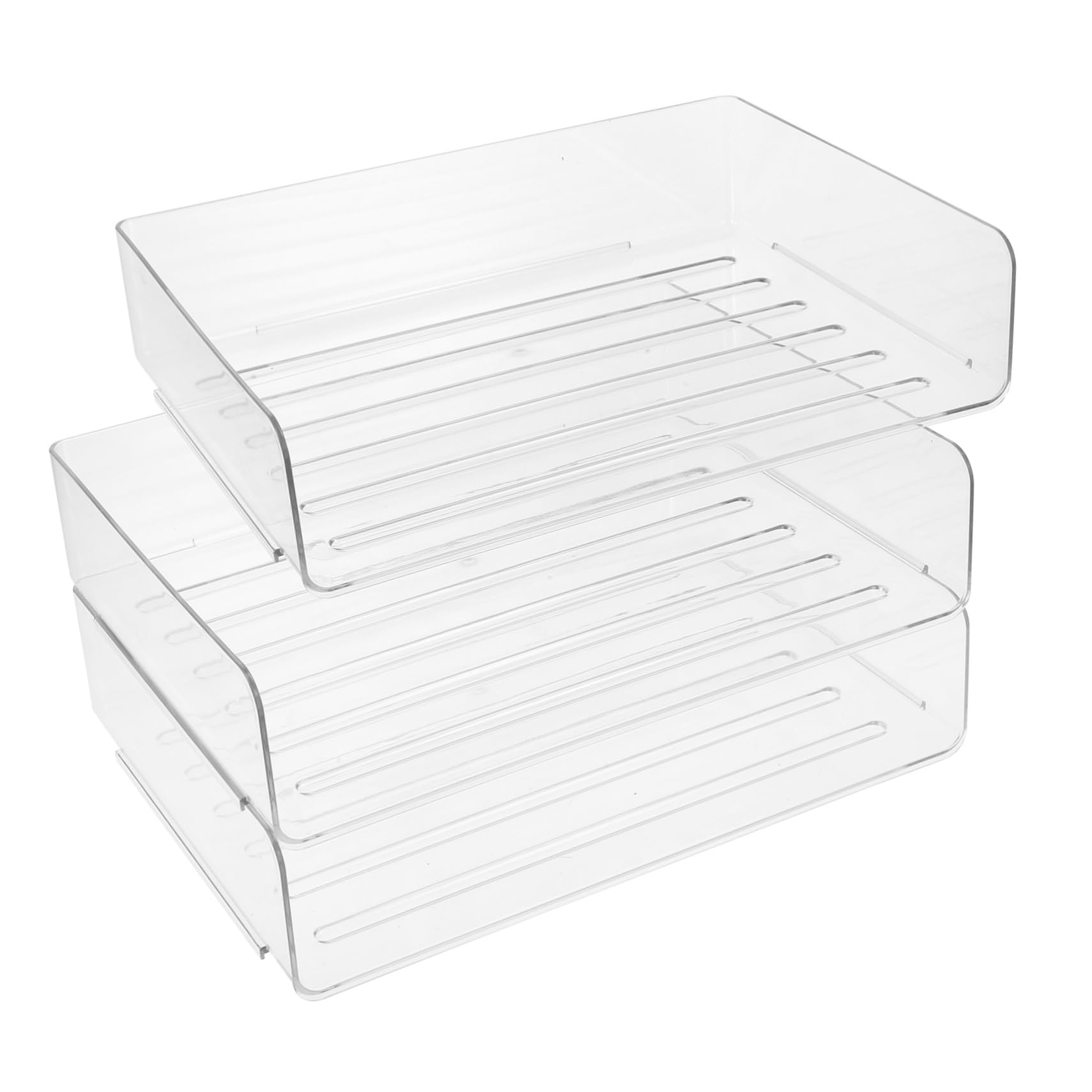 SHINEOFI 3livello Organizzatore per Documenti da Scrivania Vassoio Trasparente per Carta Organizer da Ufficio Vassoio Impilabile Portadocumenti Elegante per Posta e Materiali