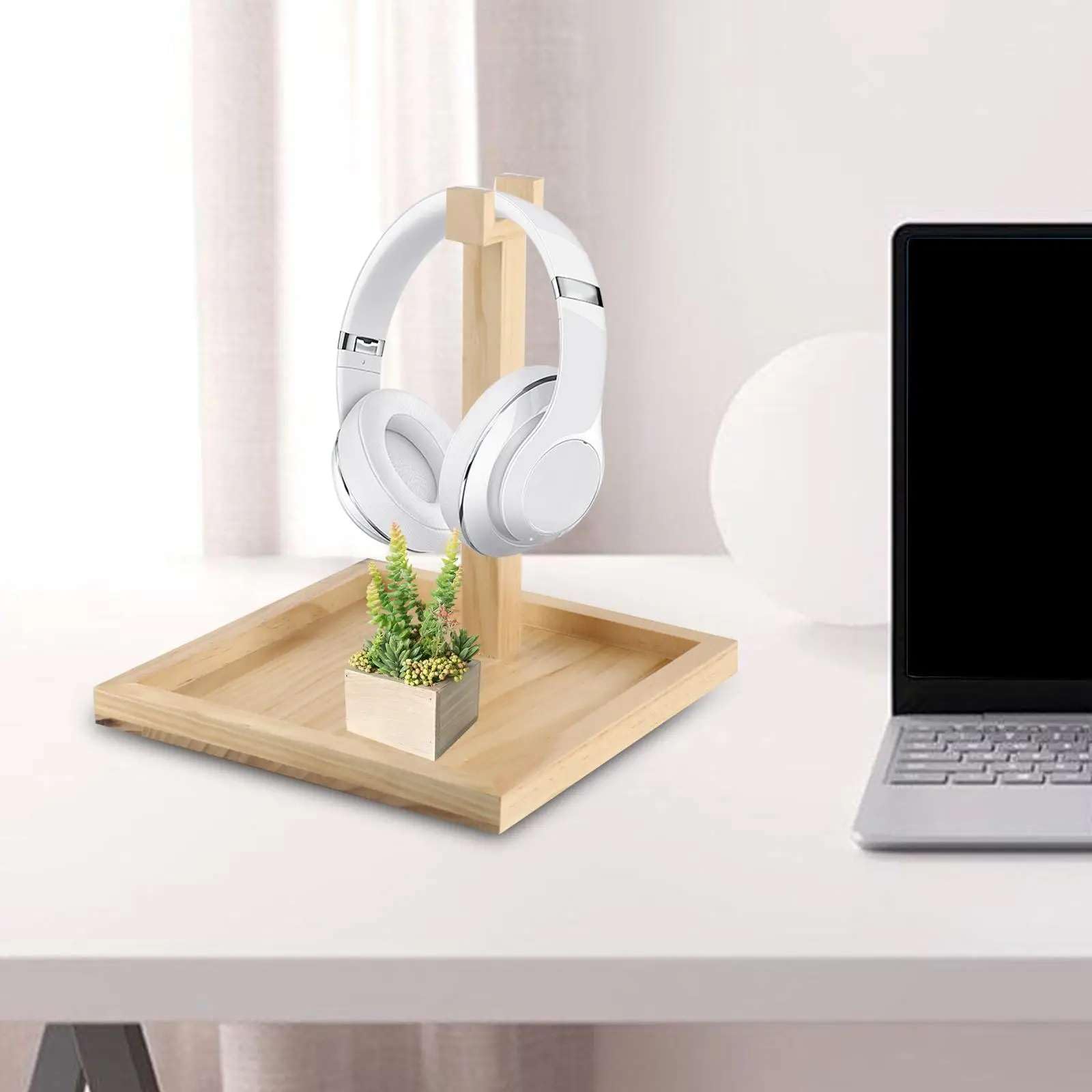 TrueCart Wooden Headset Stand: Anti-Slip Multipurpose Desk Organizer for Gaming Headphones & Earphones-picture-21