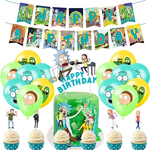 Decoración Cumpleaños Rick y Morty Deco Cumpleaños Rick And Morty Deco Fiesta Cumpleaños Rick y...