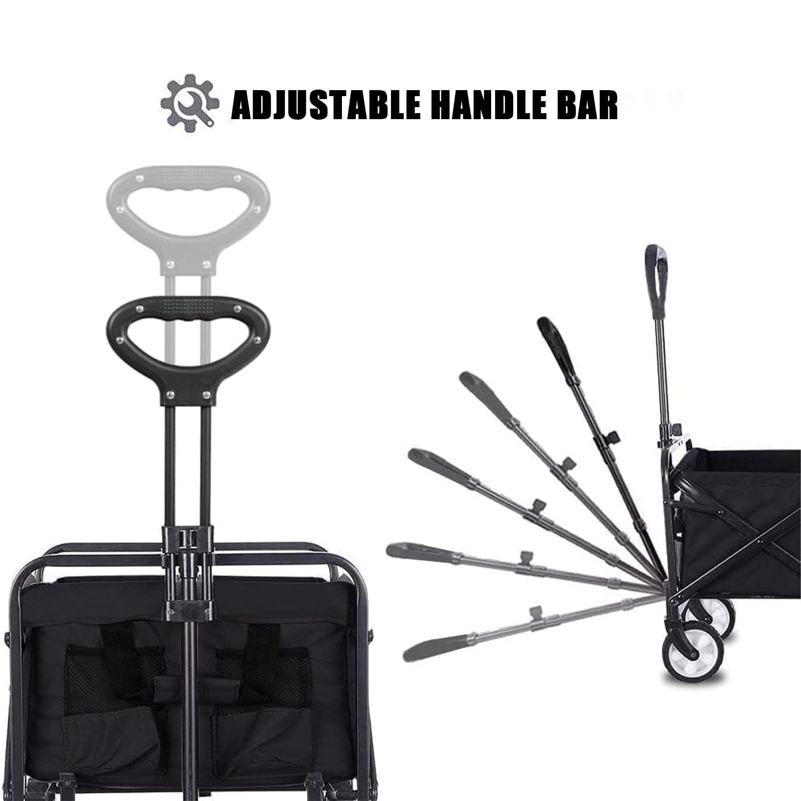Chariot de Pliable Jusqu'à 150 kg, 100L Chariot d'extérieur avec Roues | Chariots de Jardin, Chariots de transport et chariot de plage, Chariot de Courses Pliante Pour Plage, Camping, Peche