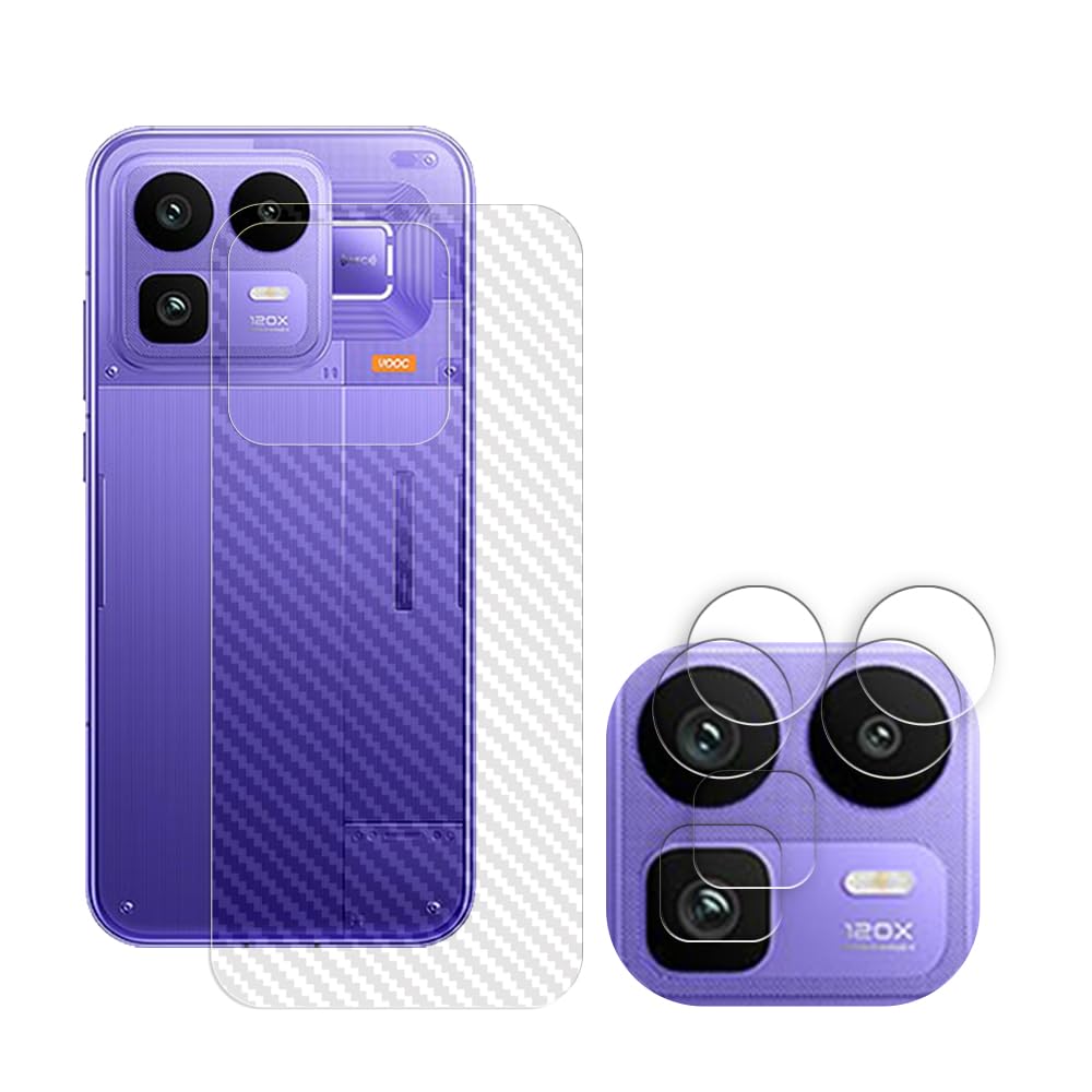 Screen Protector compatible with Realme Neo8 5G (1 BACK CARBON FIBER SKIN + 2 CAMERA LENS PROTECTOR) Mobile.