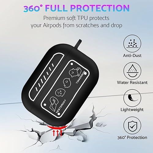 Miniatura 3 de Funda para AirPods, funda para AirPods de 2 generación de 1 generación, bonita funda de TPU suave de dibujos animados, diseño elegante de anime