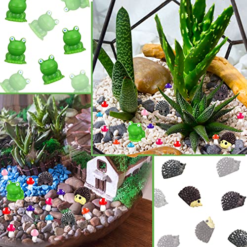 Chitidr 140 Pcs Mini Resin Animals Fairy Garden Accessories Miniature Figurines Mini Mushrooms Frogs Hedgehog Figurines For Planter Miniature Moss Landscape Diy Garden Terrarium #TOP4