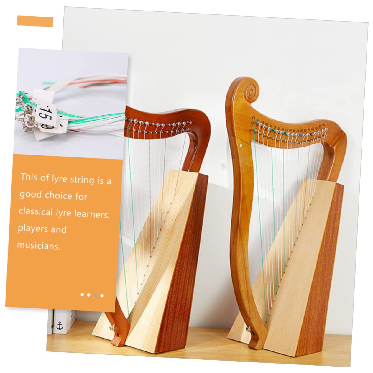 Toyvian 5sets Corde Per Lyra Nylon Di Stringhe Resistente Con Numerazione Accessori Pratici Per Musicisti e Insegnanti Di Strumenti Musicali