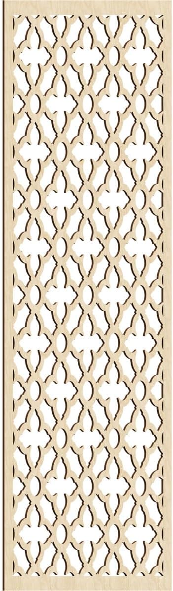 13 3/8"W x 34 3/8"H x 1/4"T Madison Decorative Fretwork Wood Wall Panels, Hickory