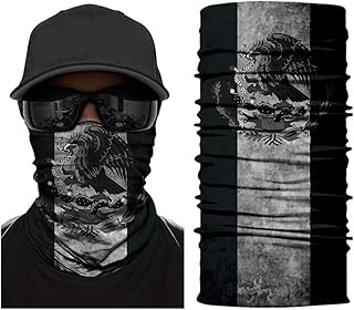 unbrand National Flag Neck Gaiter Face Scarf Bandana Fishing Balaclava Headband UV for Sporting Motorcycles Hiking Camping (Black Mexico Flag)