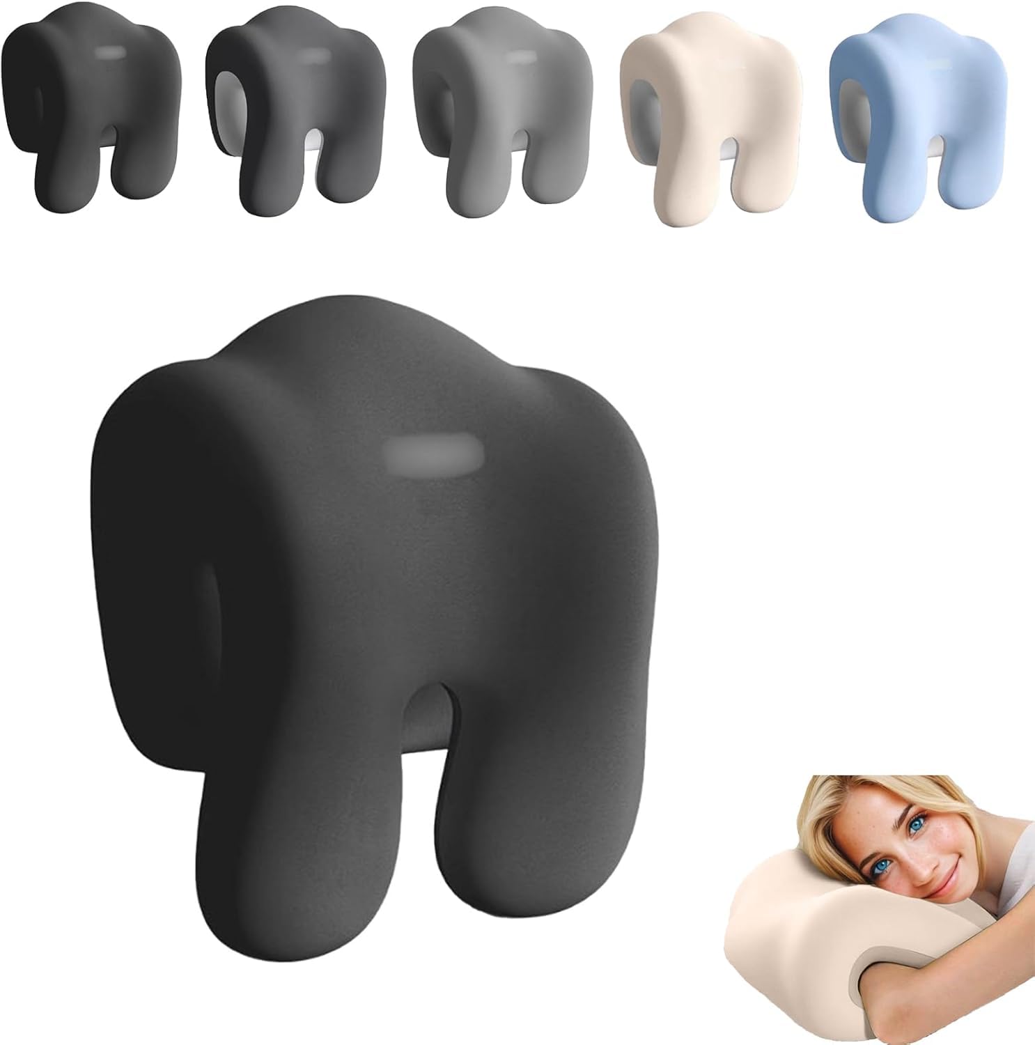 YOUROU Office Chair Neck Pillow Memory Foam Headrest Attachment,Ergonomic Headrest for Office Chair,Neck Support Pillow Improved Posture for Working Chairs (Black)