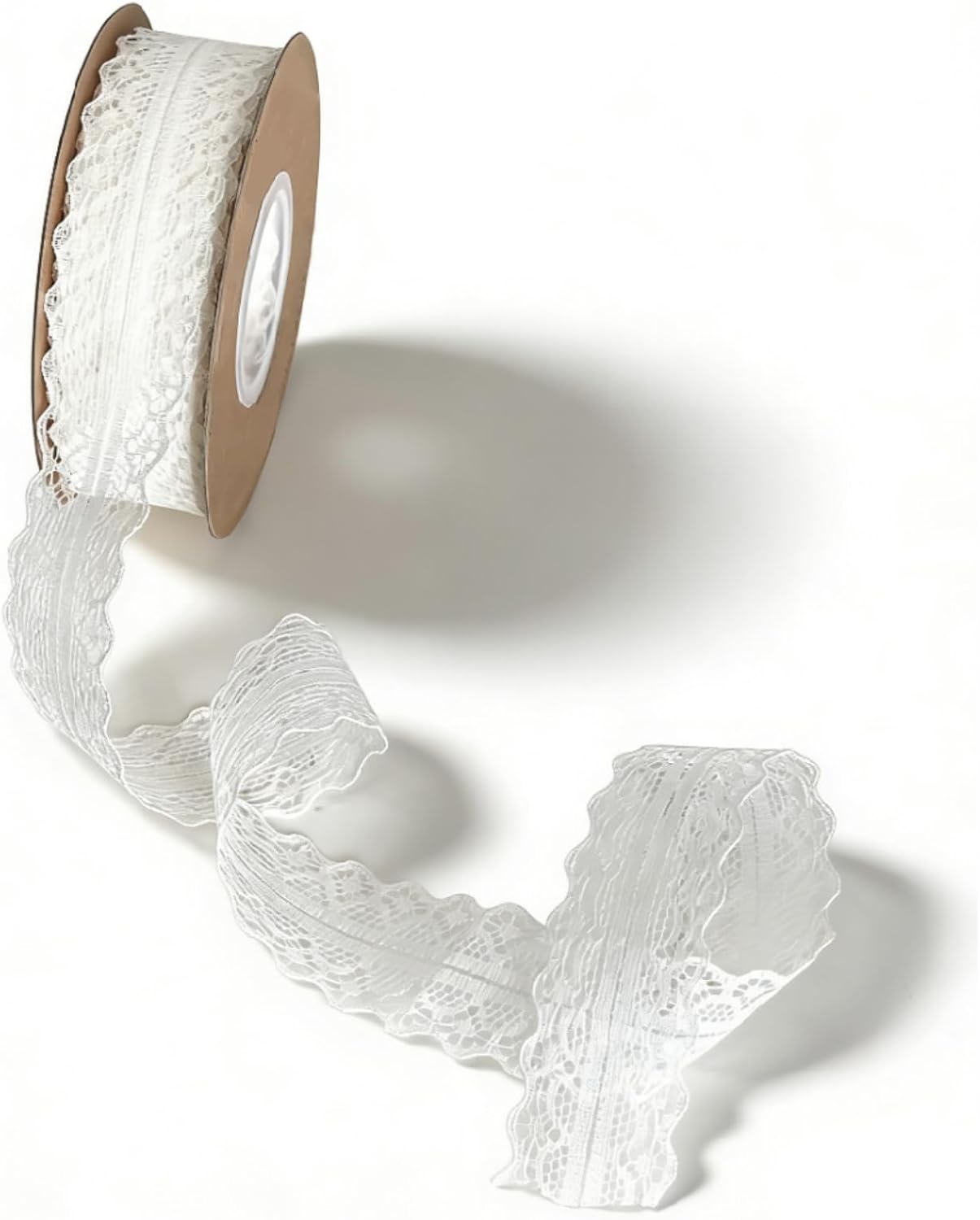 Lace Trim Ribbon,50 Yards White lace Fabric Vintage Pattern Roll Ribbons - for Gift Wrapping,DIY Crafts,Flower Design,Sewing, and Party Decorations