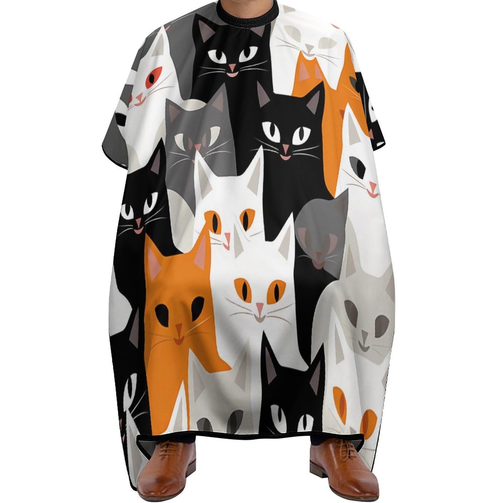 Cute Cat Hair Cutting Cape for Men Women Waterproof Barber Cape Adjustable Salon Haircut Capes
