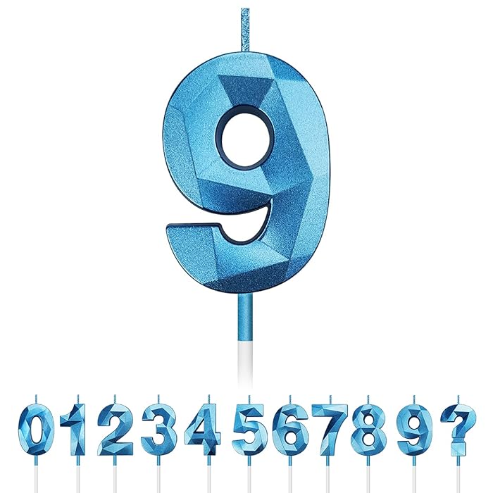 Buy Birthday Candles Numbers 0 1 2 3 4 5 6 7 8 9, 3D Diamond Shape